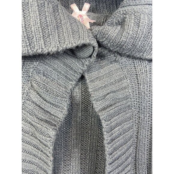 Derek Heart gray open  short cardigan short sleeve high neck open button size S - Picture 5 of 9